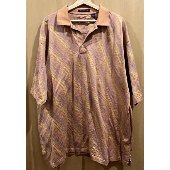 Alan Flusser Polo Mercerized Cotton Orange Plaid Knit Shirt Men XXL - Picture 1 of 3